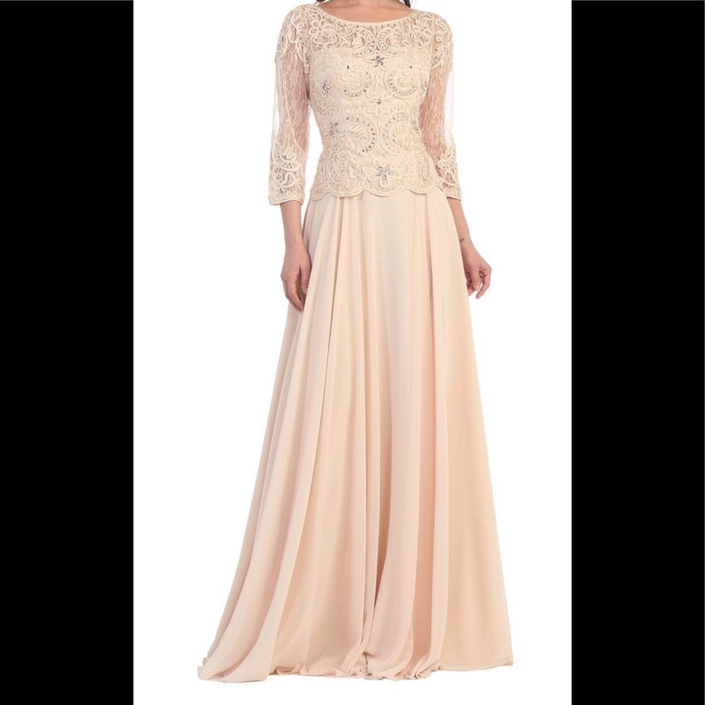 Lace Chiffon Evening Gown